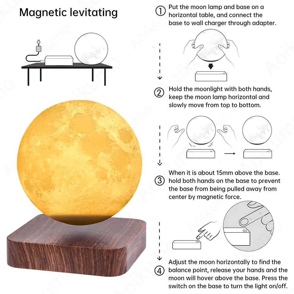 Levitating Night Light -LED Moon Lamp - teenybuys