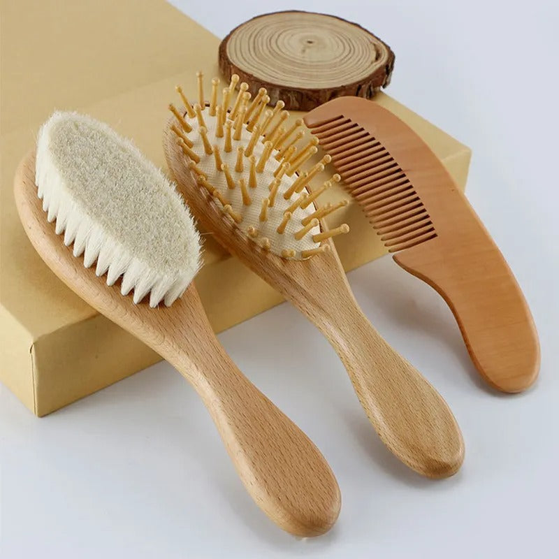 Wool Brush and Wooden Comb Set | 2 and 3 piece - teenybuys