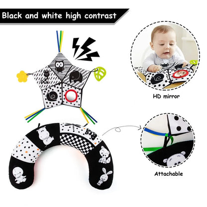 Black and White Sensory Tummy Time Pillow - teenybuys