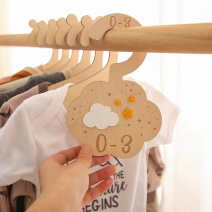 Wooden Wardrobe Size Separator Dividers - Moon & Stars - teenybuys