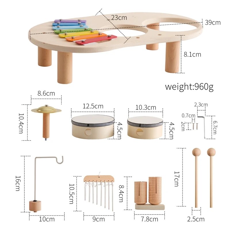 Wooden Montessori Toy Bandstand - teenybuys