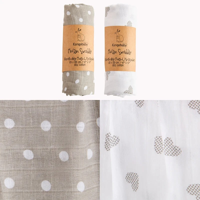 100% Cotton Baby Muslin Swaddles | 2 piece set - teenybuys