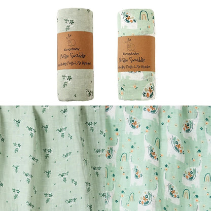 100% Cotton Baby Muslin Swaddles | 2 piece set